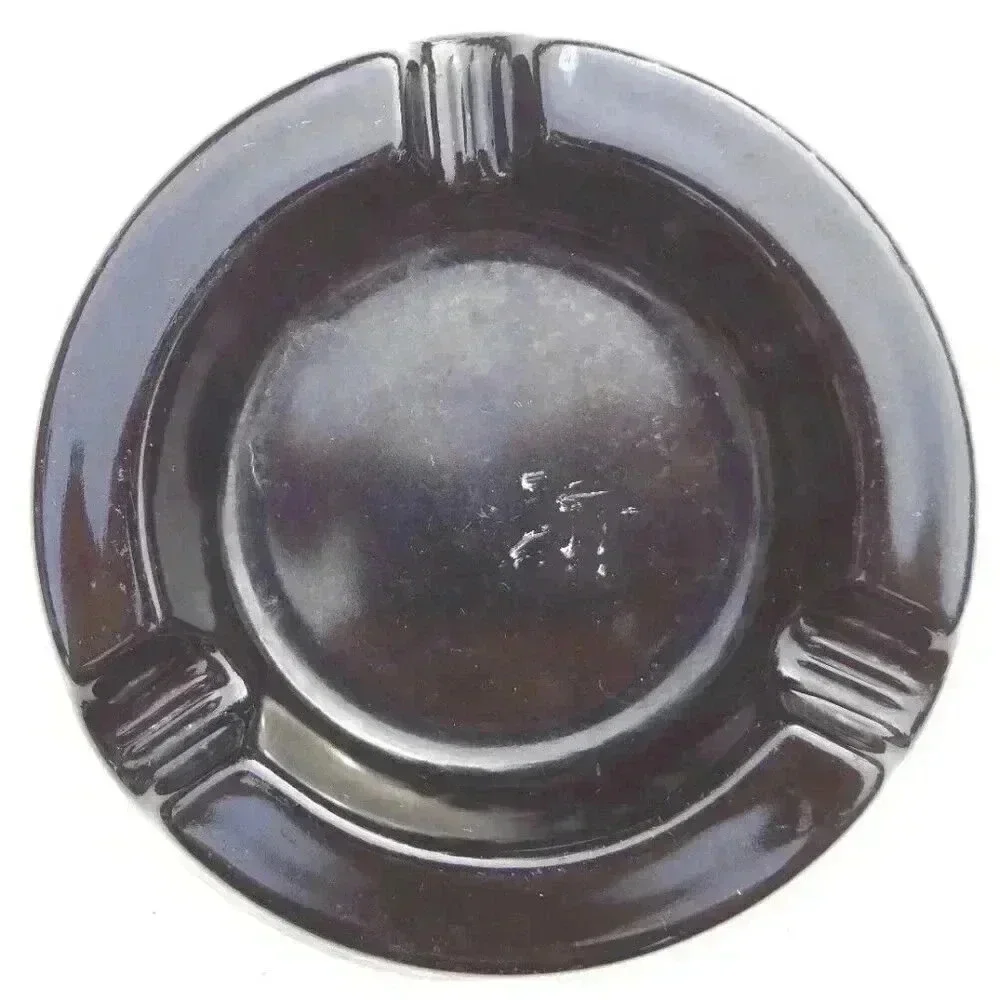 Vintage LARGE Black SANDEMAN PORT AND SHERRY ASHTRAY
